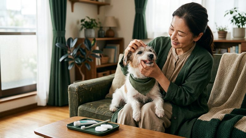自宅でできるチェック方法とデンタルケアの手順｜シニア犬の老犬 歯茎 赤い