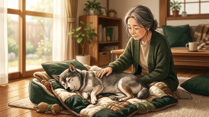 病院に行くべきタイミング｜緊急度の見分け方｜シニア犬の老犬 呼吸が荒い 寝てる時