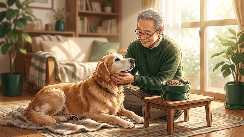 大型犬の誤嚥予防｜ゴールデン・ラブラドールで特に注意したいこと｜シニア犬の老犬 誤嚥 予防