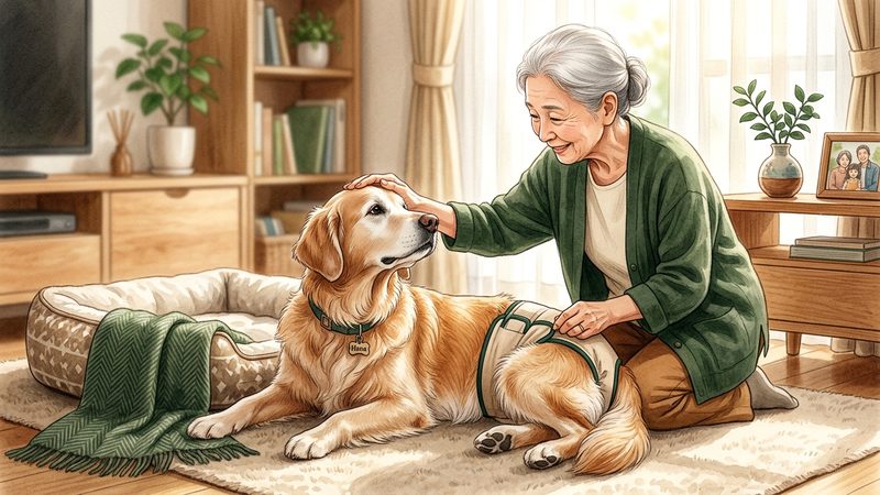 大型犬の介護オムツ|ゴールデン・ラブラドールへの対応|シニア犬の老犬 介護 オムツ