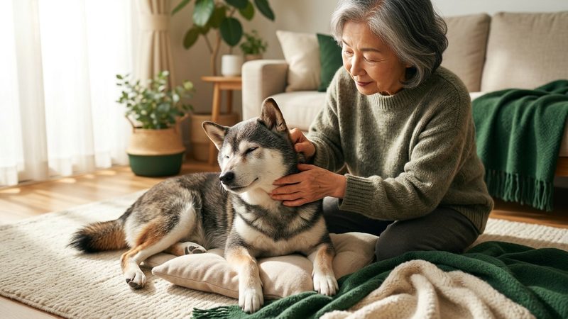 自宅でできる老犬の首捻転マッサージ<strong class=