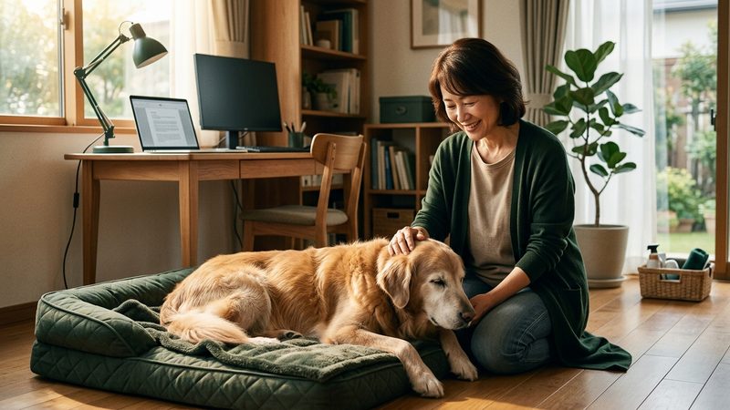 大型犬の介護と仕事両立｜特有の課題と対策｜シニア犬の老犬 介護 仕事 両立