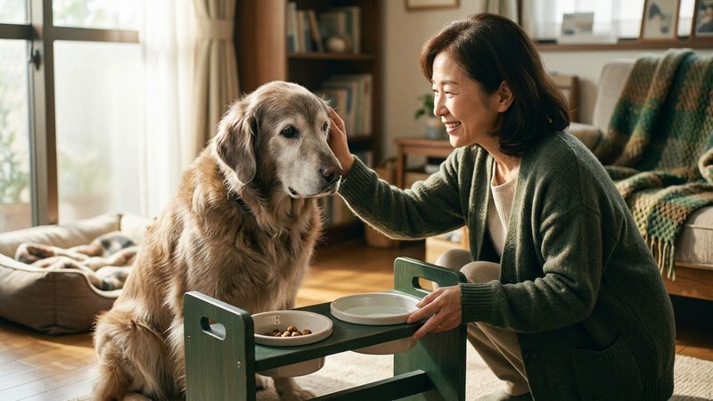 大型犬・犬種別のフードボウル選びのポイント｜シニア犬のシニア犬 フードボウル