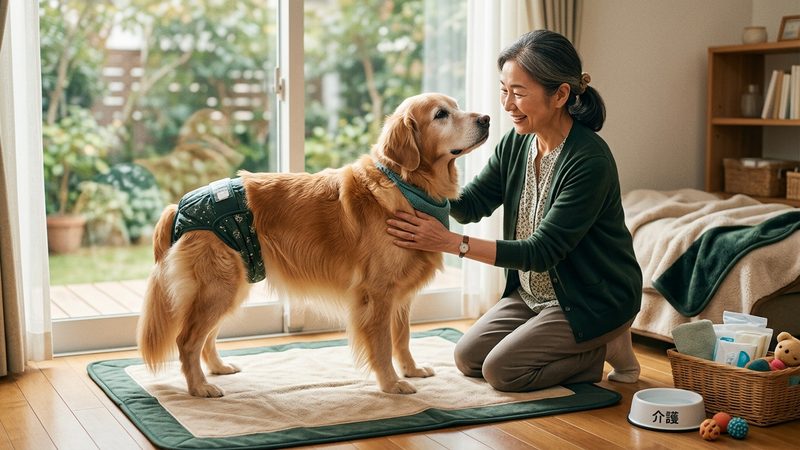 大型犬のトイレ介護｜ゴールデンレトリバー・ハスキーのケアのコツ｜シニア犬の老犬 介護 トイレ